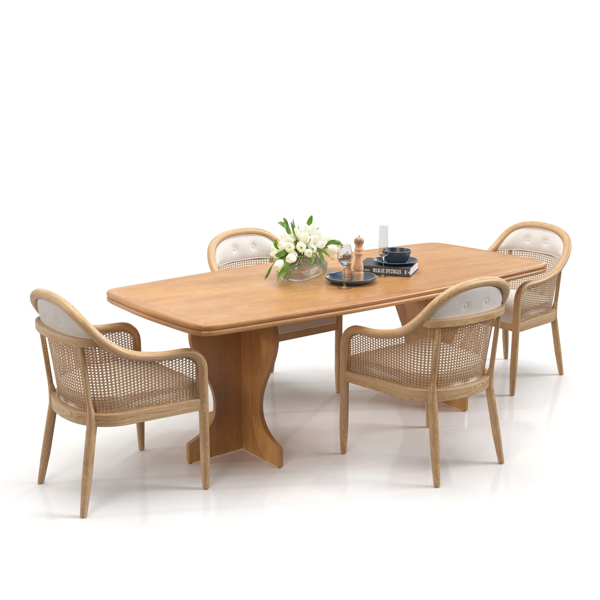 Dining set 02 3D Model_01